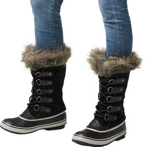 Women's Black Fur-Lined Winter Boots